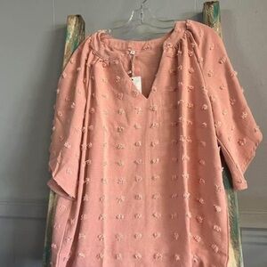 Women's Pink Textured Top